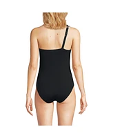 Lands' End Women's Shirred One Shoulder Piece Swimsuit