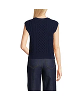 Lands' End Women's Cable Vest Sweater