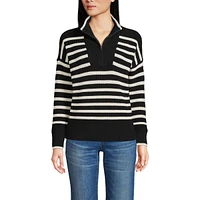 Lands' End Women's Drifter Quarter Zip Pullover Sweater