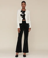 Avec Les Filles Women's Cropped Bow-Front Jacket