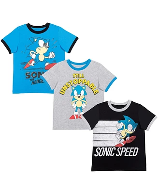 Sega Big Boys Sonic the Hedgehog 3 Pack T-Shirts to