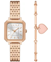 A|X Armani Exchange Women's Quartz Three-Hand Rose Gold Stainless Steel Watch 27mm