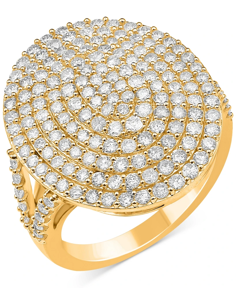 Diamond Concentric Circle Cluster Statement Ring (1 ct. t.w.) in 14k Gold