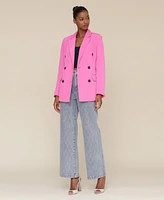 Avec Les Filles Women's Shaped Double-Breasted Blazer