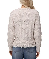 Frye Women's Pointelle Fringe Sweater