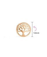 Bling Jewelry Small Round Circle Family Tree Of Life Stud Earrings For Women Nature Wishing Tree Sterling Silver