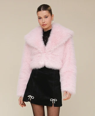 Avec Les Filles Women's Faux Faux-Fur Cropped Jacket