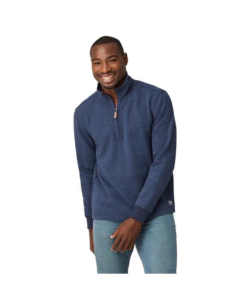 Free Country Men's Glenclyffe Waffle 1/4 Zip Mock Neck Shirt