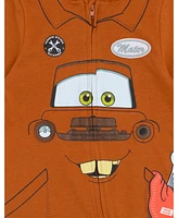 Disney Toddler Boys Pixar Cars Tow Mater Lightning McQueen Zip Up Cosplay Coverall Newborn to