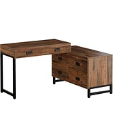 Tribesigns Computer Desk with 6 Drawers, Large L-Shaped Desk with 4