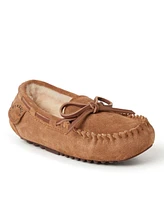 Dearfoams Girls Fireside By Parke Genuine Shearling Moccasin Slipper