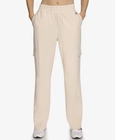 Tommy Hilfiger Women's Cozy Peached Interlock Bootcut Cargo Sweatpants