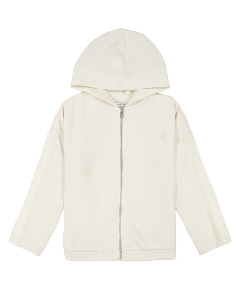 Calvin Klein Big Girls Shimmer Zip Hoodie