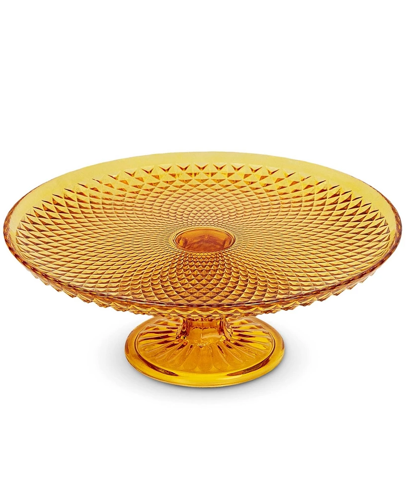 Amici Home Diamond Footed Glass Cake Stand