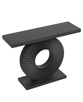 Tribesigns Modern Console Table with Geometric Base, 40 inch Wood Entryway Table Sofa Table Narrow Long, Contemporary Accent Table for Living Room, En