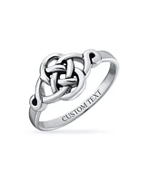 Bling Jewelry Dainty Best Friends Irish Celtic Love Knots Bff Infinity Promise Ring 2MM Band For Women Oxidized .925 Sterling Silver