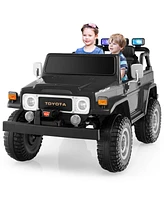 Gymax 2 Seater Ride On Truck Car 12V Licensed Toyota FJ40 Rc w/ Laser Light & Music Pink