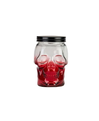 Amici Home Skull Glass Canister - Red Ombre