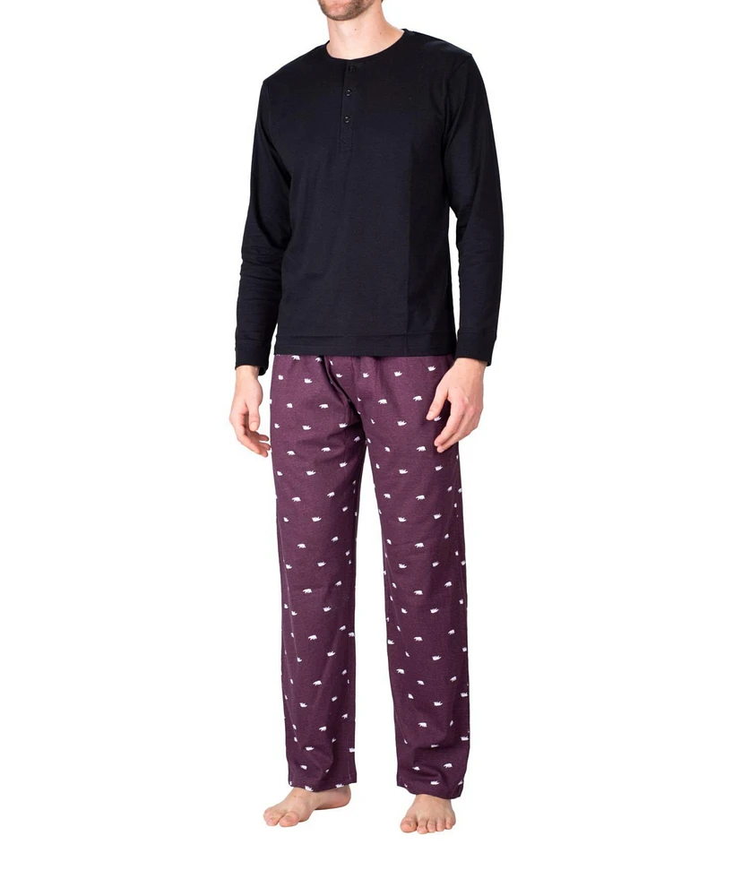 Sleephero Men's Knit Long Sleeve Pajama Set