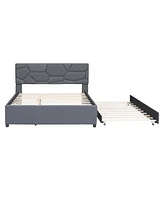 Slickblue Queen Size Upholstered Platform Bed for Stylish Comfort