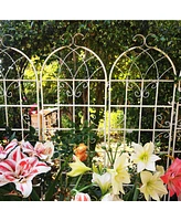 Slickblue 2-Pack Metal Garden Trellis – 86.7'' x 19.7'', Rustproof Cream White Trellis for Climbing Plants and Outdoor Flower Support