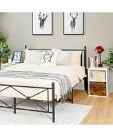 Gymax Set of 2 Nightstands Side End Table Storage Cabinet Shelf Living Room White