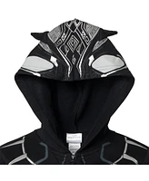 Marvel Boys Avengers Black Panther Cosplay Fleece Zip Up Pullover Hoodie to