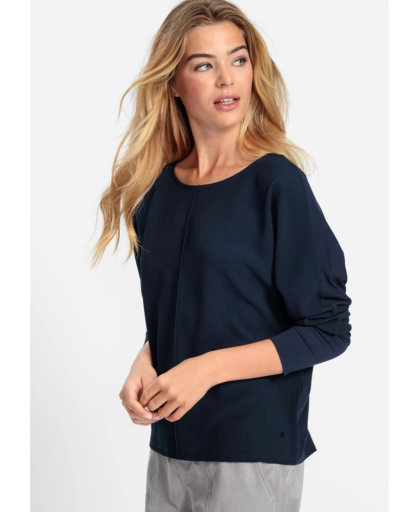 Olsen Women's Long Sleeve Mixed Media T-Shirt