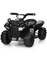 Costway 6V Kids Atv Quad Electric Ride On Car Toy Toddler with Led Light MP3