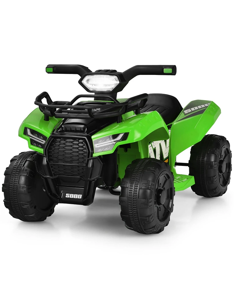 Costway 6V Kids Atv Quad Electric Ride On Car Toy Toddler with Led Light MP3