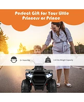 Costway 12V Kids Electric 4-Wheeler Atv Quad 2 Speeds Ride On Car w/MP3&Led Lights