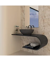 Casainc 15.35'' Concrete Oval Bathroom Sink