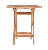 vidaXL Folding Patio Table 17.7" Solid Teak Wood