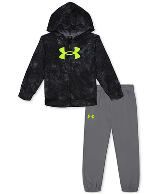 Under Armour Toddler & Little Boys 2-Pc. Printed Full-Zip Logo Hoodie Joggers Set