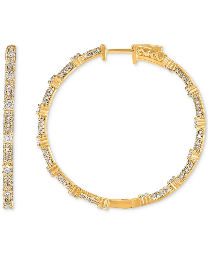 Diamond Cluster Hoop Earrings (1-1/2 ct. t.w.) in 14k Gold