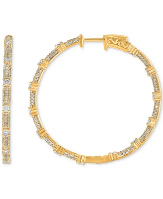 Diamond Cluster Hoop Earrings (1-1/2 ct. t.w.) in 14k Gold