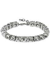 On 34th Silver-Tone Crystal Tennis-Style Flex Bracelet, Created for Macy's