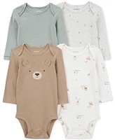 Carter's Baby Boys Bear Long-Sleeve Bodysuits, Pack of 4