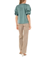 1.state Women's Tiered Bubble-Sleeve Blouse