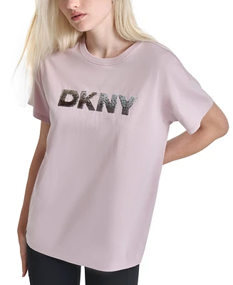 Dkny Sport Women's Ombre Sequin Logo T-Shirt