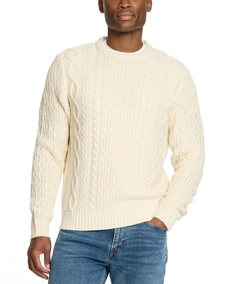 Weatherproof Vintage Men's Zig-Zag Cable Knit Crewneck Sweater