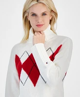 Tommy Hilfiger Women's Argyle-Print Turtleneck Sweater