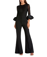 Mac Duggal Women's Classic Crepe Flared Trouser Pant