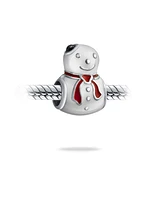 Bling Jewelry Christmas Winter White Holiday Snowman Charm Bead .925 Sterling Silver