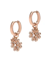 Emporio Armani Women's Rose Gold-Tone Sterling Silver Hoop Earrings