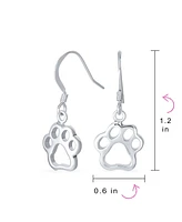 Bling Jewelry Layering Best Friend Animal Multi Bff Pet Lover Dog Puppy Link Multi Charm Bone Paw Print Bracelet and Earrings Jewelry Set For Women ag