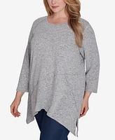 Ruby Rd. Plus Scoop Neck Hatchi Knit Sharkbite Top