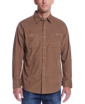 Weatherproof Vintage Men's Thin Whale Corduroy Long Sleeve Button Front Shirt