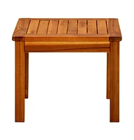 vidaXL Patio Coffee Table 17.7"x17.7"x14.2" Solid Acacia Wood