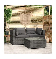 vidaXL Patio Furniture Set Piece with Cushions Poly Rattan